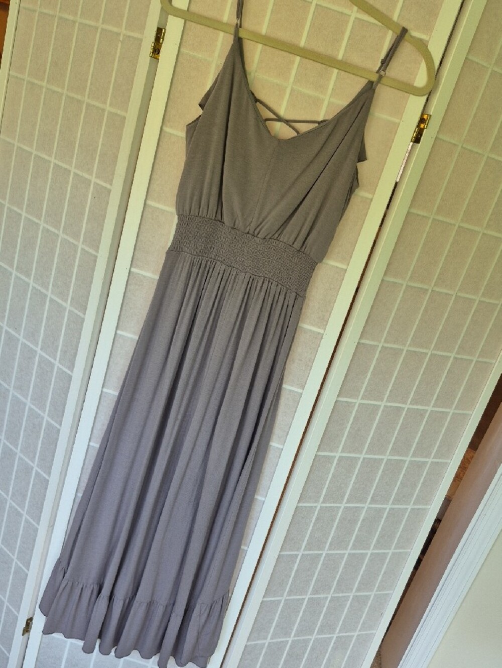 Gray Ruffle Maxi Dress - Picture 8 of 8
